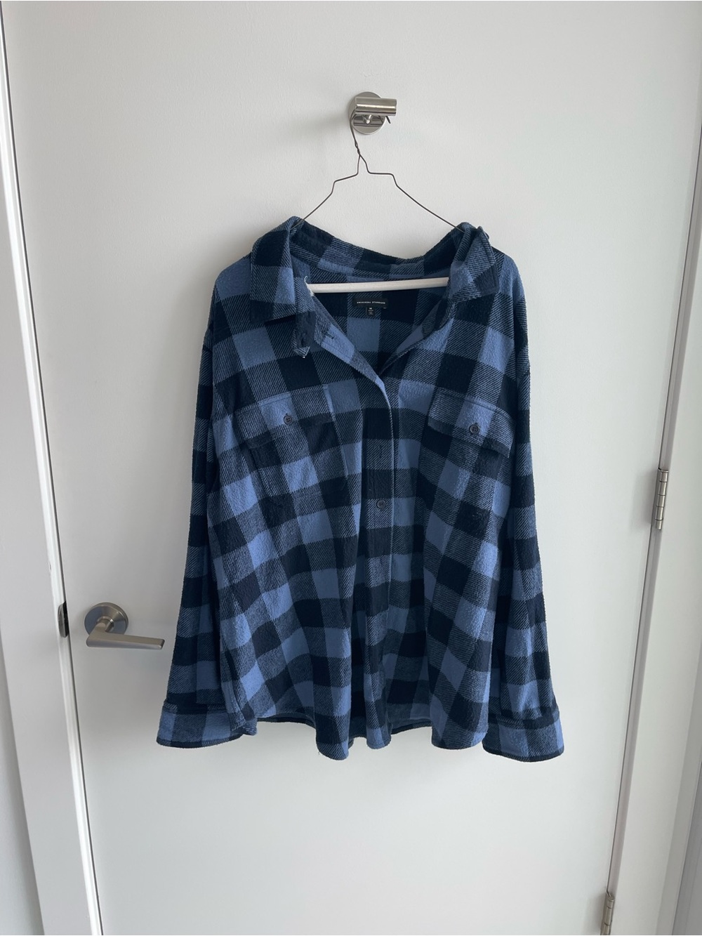 Universal Standard Blue Plaid Button-Up Shirt